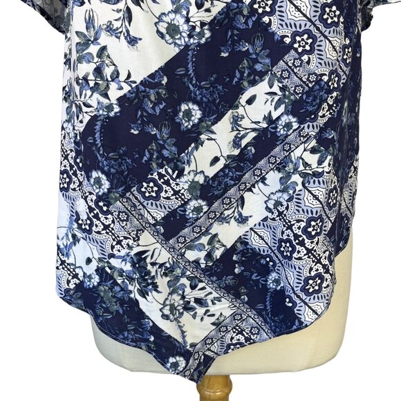 BCX Shirt Womens Small Blue Off Shoulders Adjustable Straps New - Picture 5 of 11